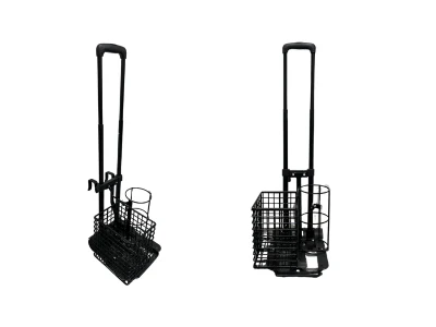 C Size Oxygen Cylinder Trolley with Bed Hooks & Basket - Image 3