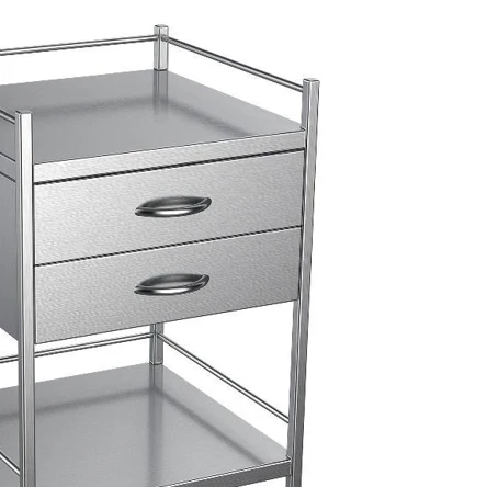 Nimble Instrument Trolley 490x490x970mm 2 Drawer - Image 3