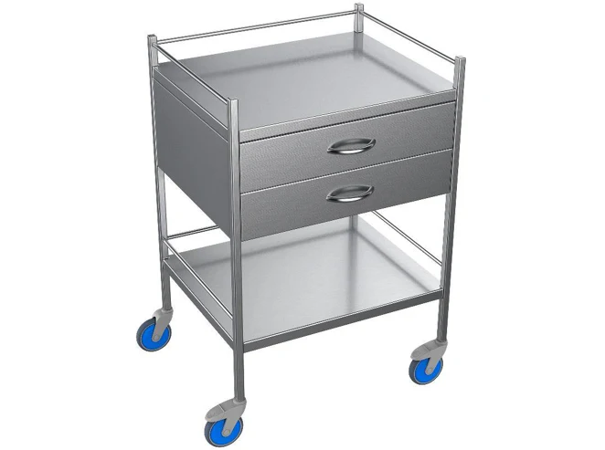 Nimble Instrument Trolley 600 x 490 x 970mm 2 Drawers - Image 3